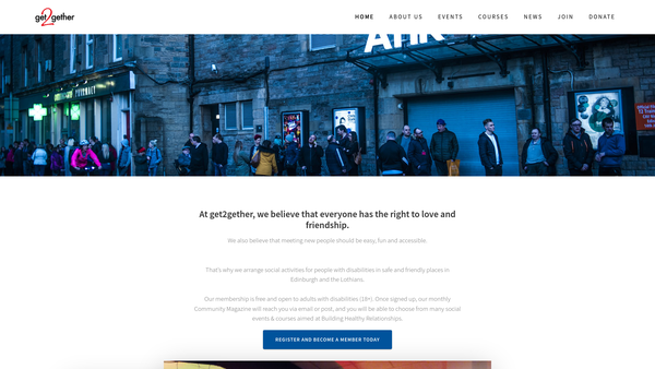 Screenshot of the get2gether website