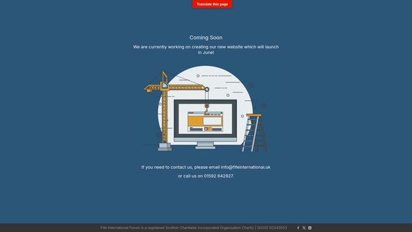 Screenshot of the Fife International Forum website