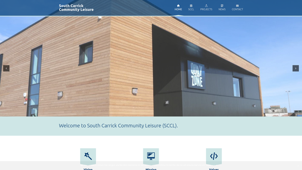 Screenshot of the South Carrick Community Leisure website