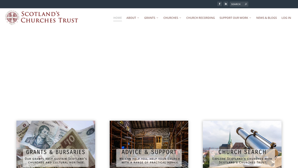 Screenshot of the Scotland's Churches Trust website