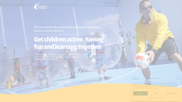 Screenshot of the Kings Active Foundation website