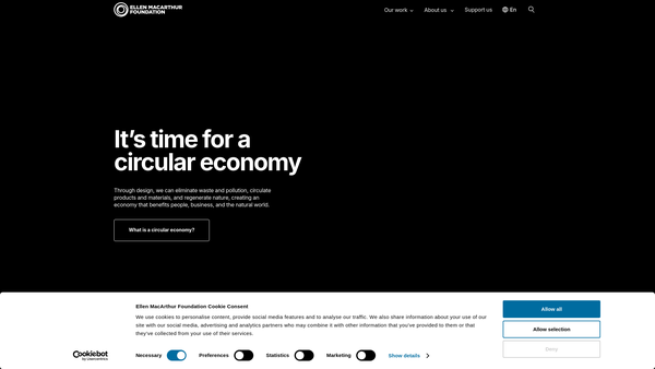 Screenshot of the Ellen MacArthur Foundation website