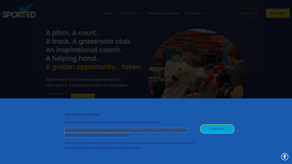 Screenshot of the Sported Foundation website