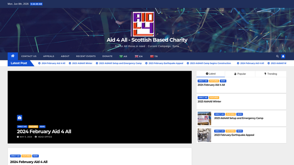 Screenshot of the Aid 4 All website