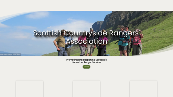 Screenshot of the The Scottish Countryside Rangers Association website