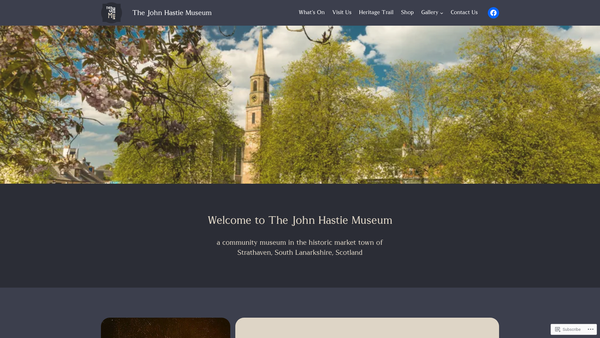 Screenshot of the The Strathaven John Hastie Museum Trust website