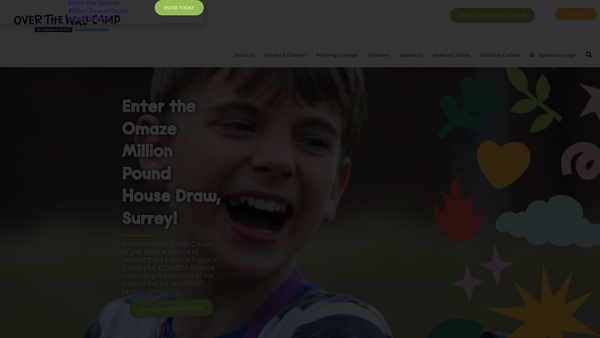 Screenshot of the Over the Wall Camp website