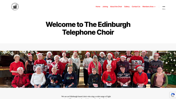 Screenshot of the Edinburgh Telephone Choir website