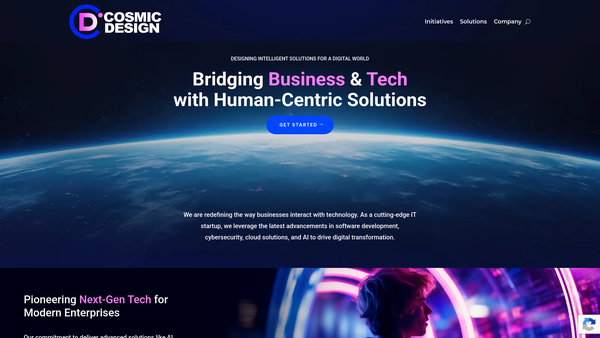 Screenshot of the Cosmic Designs website
