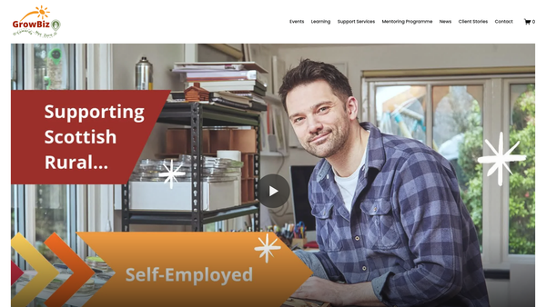 Screenshot of the GrowBiz Scotland website