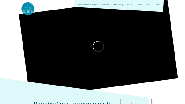Screenshot of the All or Nothing Aerial Dance Theatre Ltd website