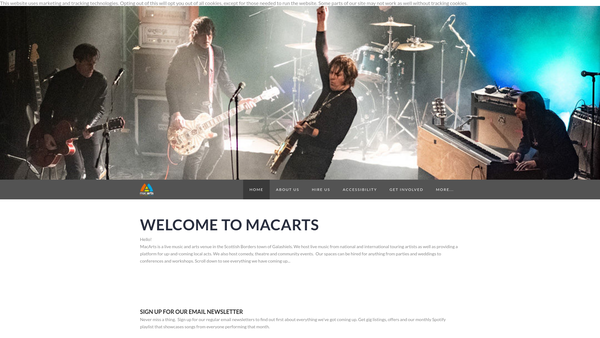 Screenshot of the Duncan Mackinnon Music and Arts Trust website