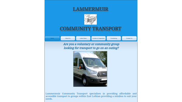 Screenshot of the Lammermuir Community Transport website