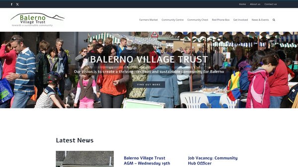 Screenshot of the Balerno Village Trust website