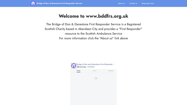 Screenshot of the Bridge of Don and Danestone First Responder Service website