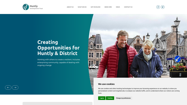 Screenshot of the Huntly Development Trust Limited website