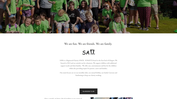Screenshot of the SAMs SCIO website