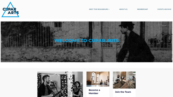 Screenshot of the Cupar Arts website