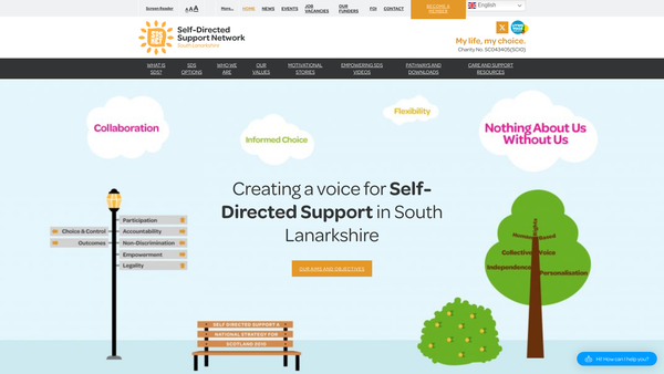 Screenshot of the Self-Directed Support Network South Lanarkshire website