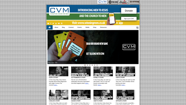 Screenshot of the Christian Vision for Men website