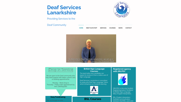 Screenshot of the Deaf Services Lanarkshire website