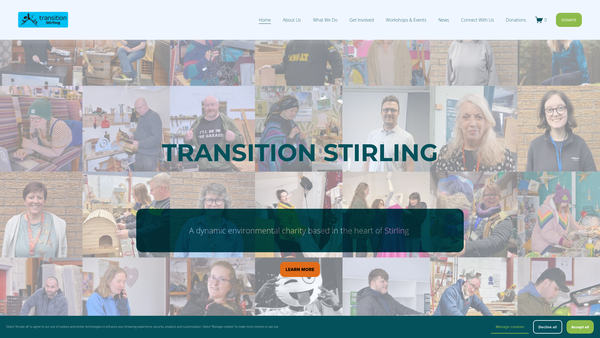 Screenshot of the Towards Transition Stirling SCIO website