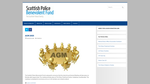 Screenshot of the Scottish Police Benevolent Fund website