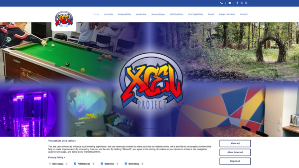 Screenshot of the Xcel Youth Trust website