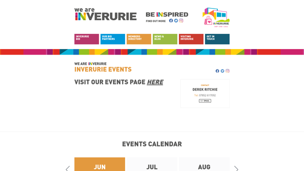 Screenshot of the Inverurie Events website