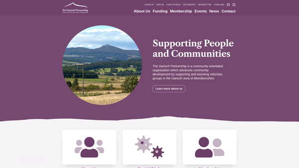 Screenshot of the The Garioch Partnership SCIO website