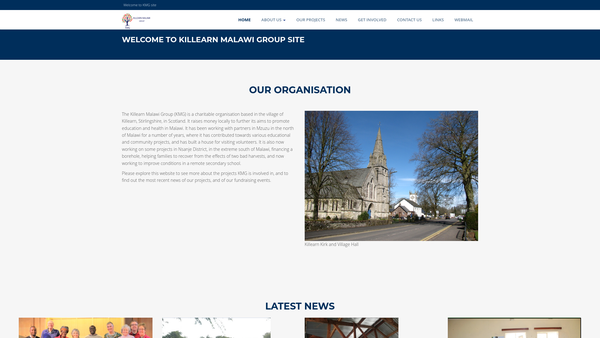 Screenshot of the Killearn Malawi Group website