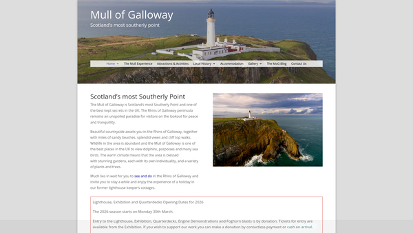 Screenshot of the The Mull of Galloway Trust website