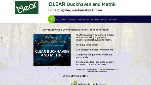 Screenshot of the CLEAR Buckhaven & Methil website