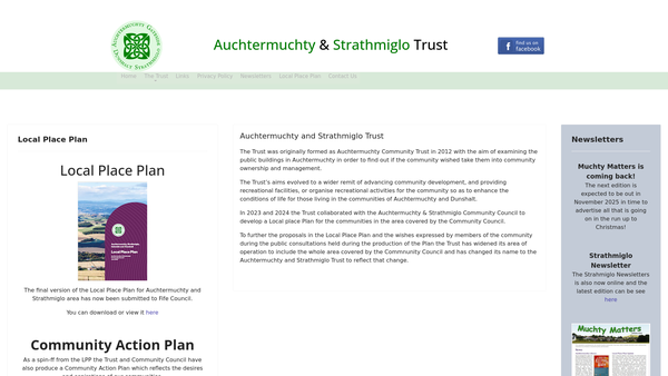 Screenshot of the Auchtermuchty and Strathmiglo Trust website