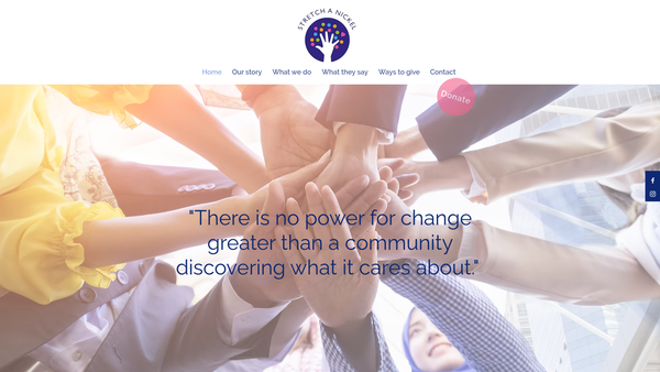 Screenshot of the Stretch A Nickel Foundation website