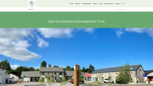 Screenshot of the Kyle of Sutherland Development Trust website