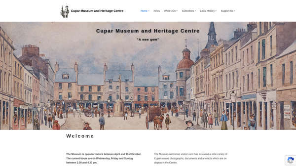 Screenshot of the Cupar Heritage website