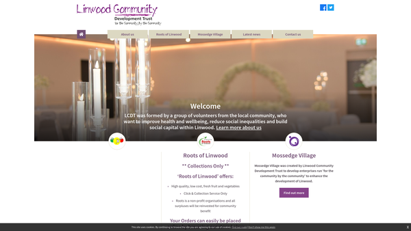 Screenshot of the Linwood Community Development Trust website