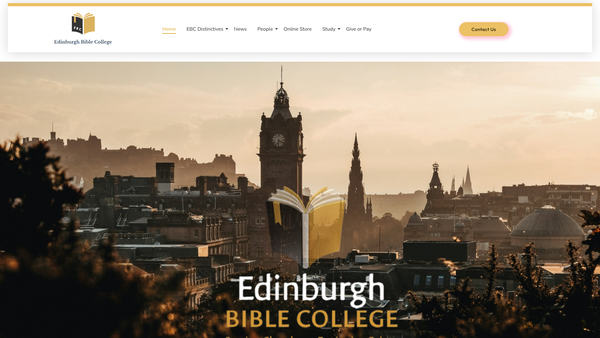 Screenshot of the Edinburgh Bible College website