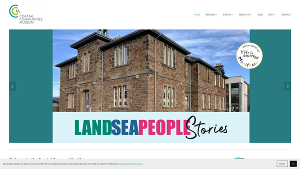 Screenshot of the Coastal Communities Museum website