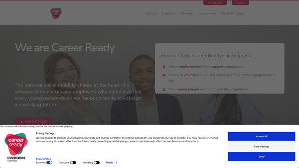 Screenshot of the The UK Career Academy Foundation website