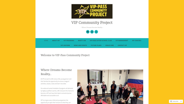 Screenshot of the VIP-PASS Community Project website