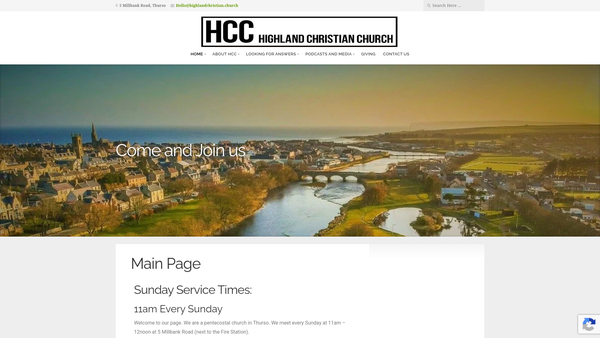 Screenshot of the Christian Outreach Centre - Thurso (SCIO) website