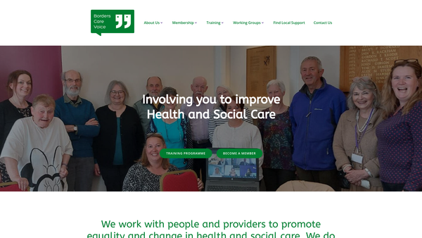 Screenshot of the Borders Care Voice website