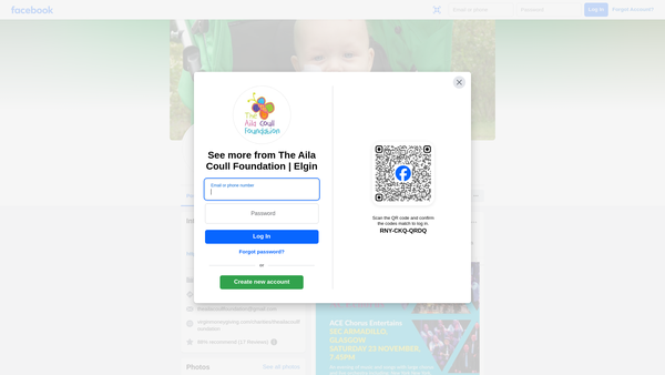 Screenshot of the The Aila Coull Foundation website