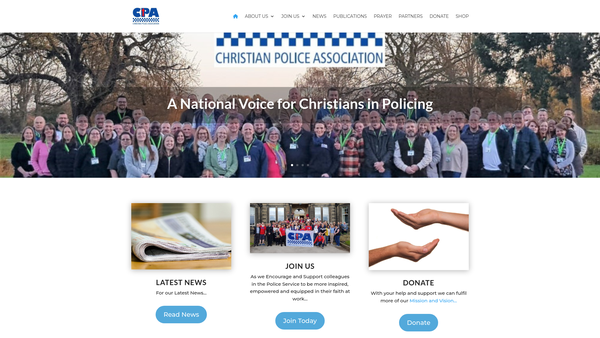 Screenshot of the Christian Police Association website