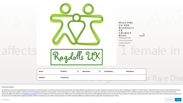 Screenshot of the Ragdolls website