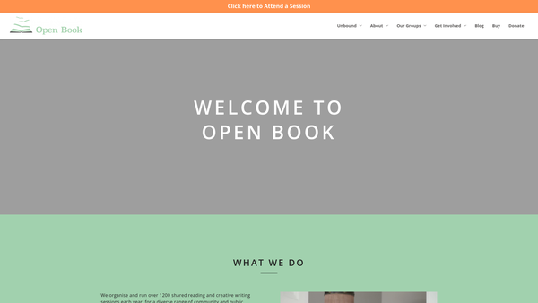 Screenshot of the Open Book website
