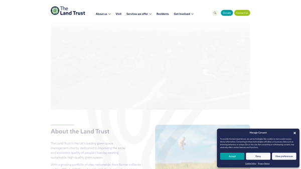 Screenshot of the Land Restoration Trust website