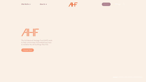 Screenshot of the The Architectural Heritage Fund website